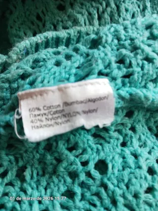 Cardigan Algodón Verde Talla 44