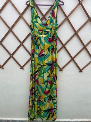 Vestido largo tirantes estampado floral