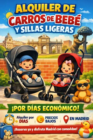 Noleggio passeggini e seggiolini leggeri a Madrid