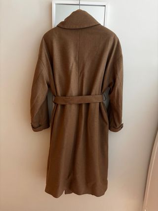 Abrigo oversize mujer marrón