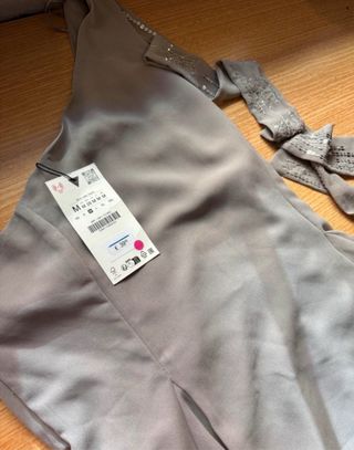 Top Asimétrico Zara Lentejuelas Talla M