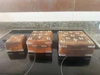 Juego 3 Cajas Madera Decoradas