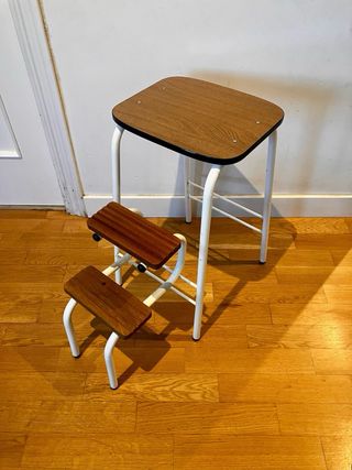 Taburete Escalera Vintage Madera y Metal