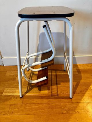 Taburete Escalera Vintage Madera y Metal