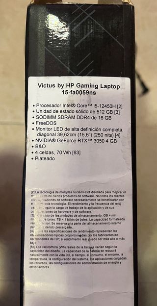 HP Victus 15-fa0059ns | i5 | RTX 3050 | 16GB