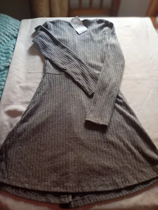 Vestido gris manga larga Breska