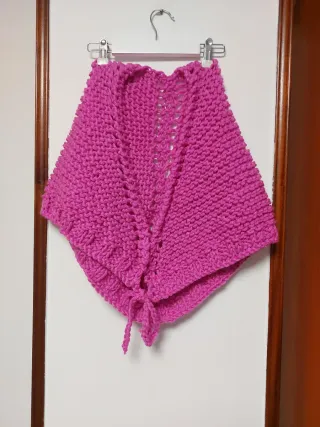 Toquilla tejida a mano color rosa