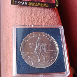 Moneda Dólar Canadiense Plata 1998 RCMP