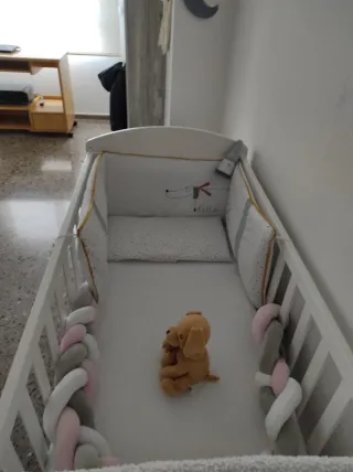 Cuna blanca con osito sweet bear