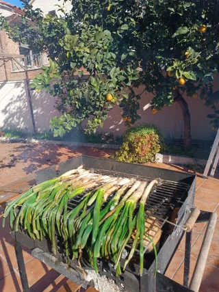 Barbacoa de carbón con ruedas