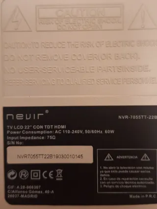 Televisión Nevir 22 Beige