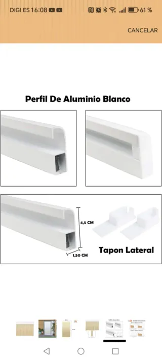 Mosquitera enrollable 2,5 cm