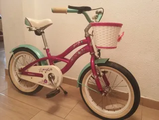 Bicicleta niña rosa y turquesa