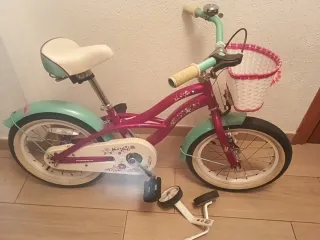 Bicicleta niña rosa y turquesa