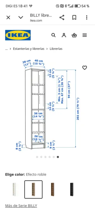 Librería Estantería Billy Ikea Madera