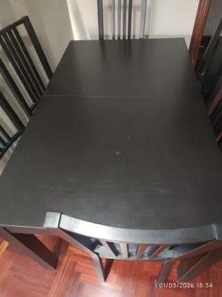 Mesa comedor extensible con 6 sillas