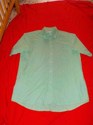 Camisa Lacoste Manga Corta Verde Talla  L