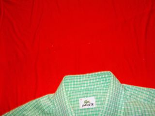 Camisa Lacoste Manga Corta Verde Talla  L