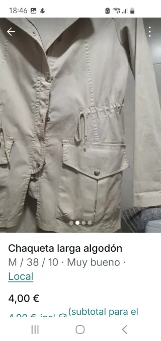 Chaqueta larga algodón M/38