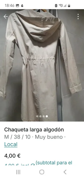 Chaqueta larga algodón M/38