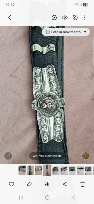 Cintura Vintage Pelle Anni '80 Testa Leone Argento
