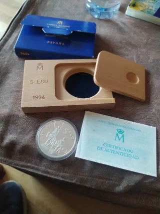 Moneda 5 ECU- 1 onza plata España Don Quijote