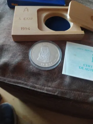 Moneda 5 ECU- 1 onza plata España Don Quijote