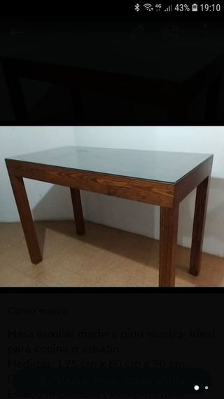 Mesa madera pino maciza resistente