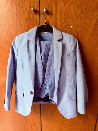 Traje H&M azul 3 piezas
