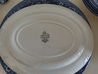 Vajilla Churchill England Azul y Blanca