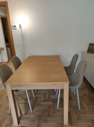 Mesa comedor extensible madera