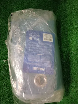 Cortinas azules efecto lino ✅