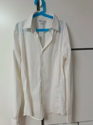 Camisa Zara Blanca Caballero Talla S