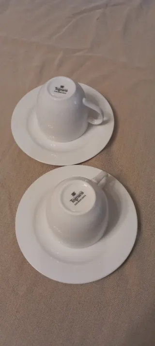 Coppia Tazze Tognana in ceramica bianca