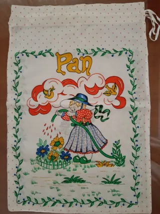 Bolsa de tela para pan antigua