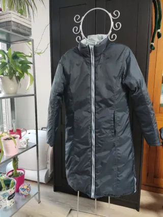 Abrigo largo reversible azul/azul cielo