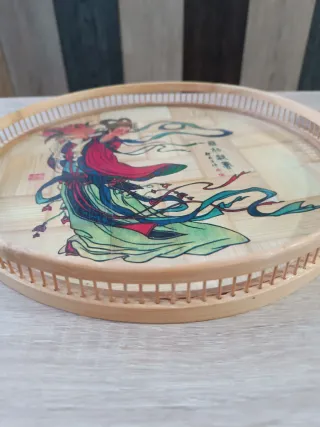 Bandeja Vintage Asiática con 6 Posavasos