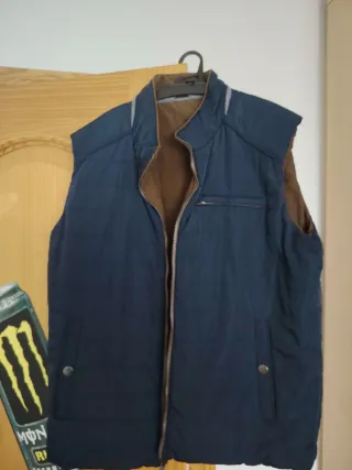 Chaleco Cortefiel Reversible Azul/Marrón