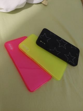 3 Fundas iPhone XS MAX - Rosa, Amarillo, Negro.