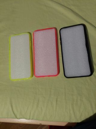 3 Fundas iPhone XS MAX - Rosa, Amarillo, Negro.