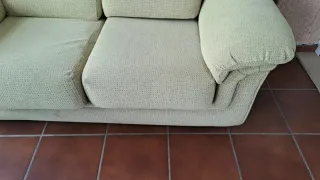 Sofá 2 plazas tela verde manzana de dos plazas,