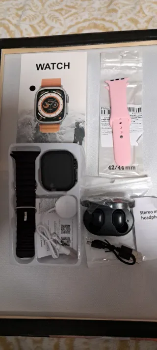 Reloj Inteligente + Auriculares + Correa