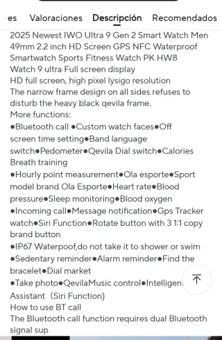 Reloj Inteligente + Auriculares + Correa