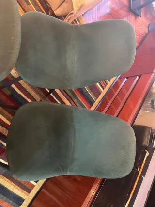 Juego de 4 sillas de pana verde