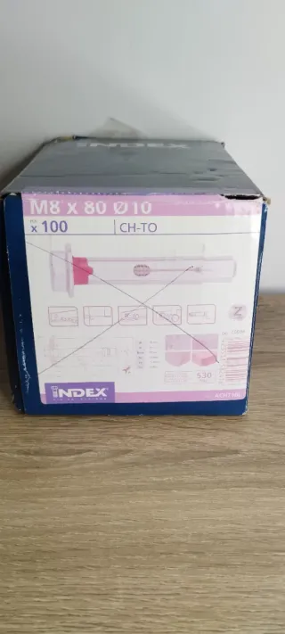 Tacos metálicos M8x80 INDEX (100uds) -- NUEVO --
