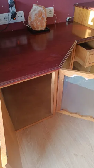 Mueble modular madera maciza y cristal