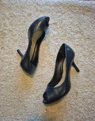 Tacones Peep Toe azul marino Talla 38