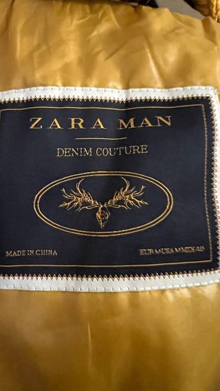 Chaqueta Zara Hombre Marrón y Amarillo