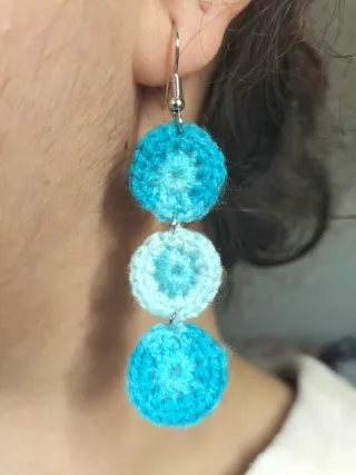 Combo de accesorios azules: Scrunchie+pendientes