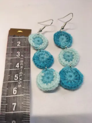 Combo de accesorios azules: Scrunchie+pendientes